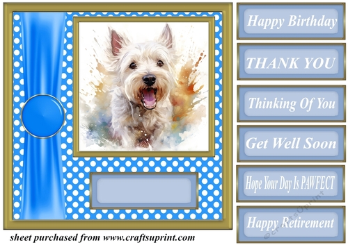 Its all about the splash West Highland terrier card front 3