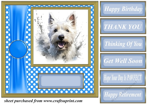Its all about the splash West Highland terrier card front 4