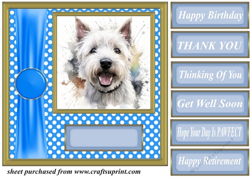 Its all about the splash West Highland terrier card front 9