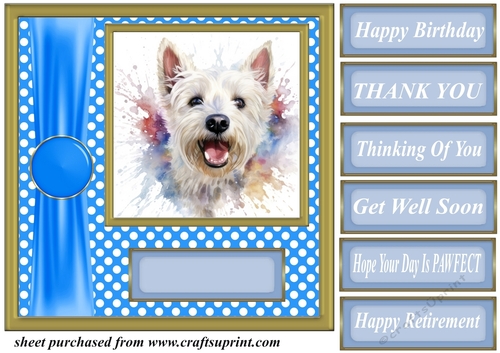 Its all about the splash West Highland terrier card front 10