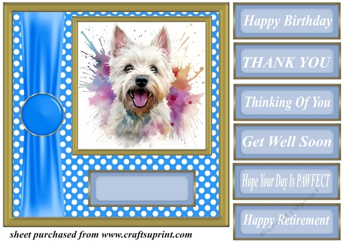 Its all about the splash West Highland terrier card front 12