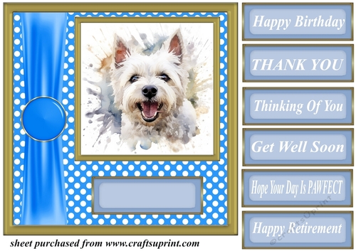 Its all about the splash West Highland terrier card front 14