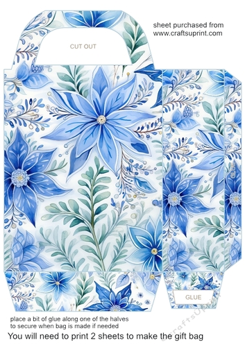 Blue Christmas themed gift bag 2