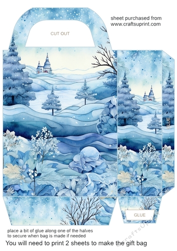 Blue Christmas themed gift bag 7