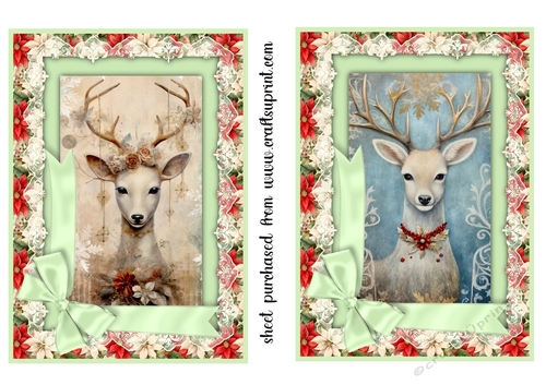 2 5x7 Christmas animal card fronts/toppers 2