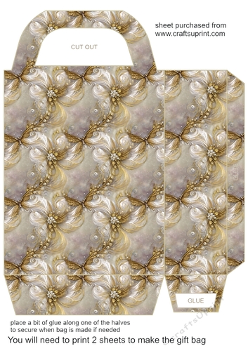 Gold floral gift bag 1