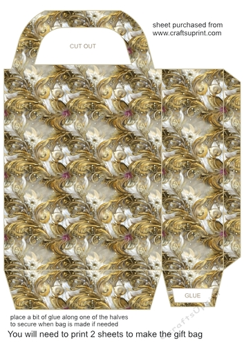 Gold floral gift bag 3