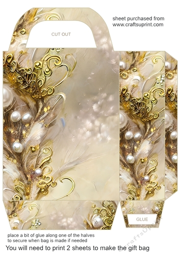 Gold floral gift bag 4