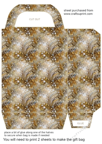 Gold floral gift bag 6