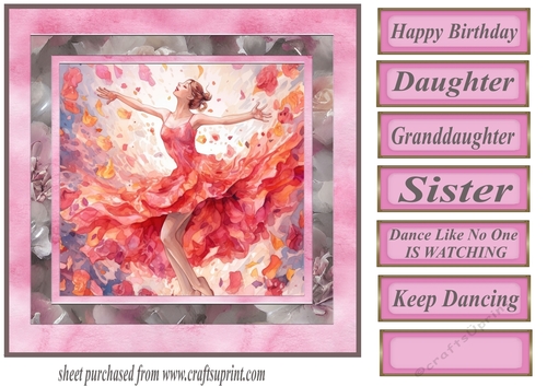 Dance like no one is watching card front 1