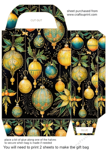 Gold Christmas themed gift bag 4