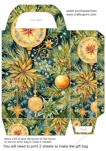 Gold Christmas themed gift bag 5