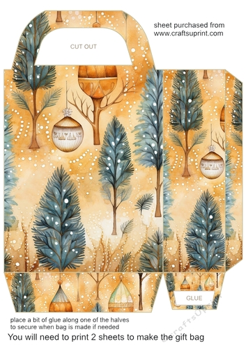 Gold Christmas themed gift bag 6