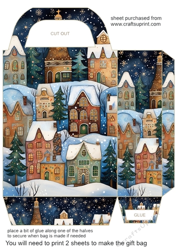 Gold Christmas themed gift bag 8