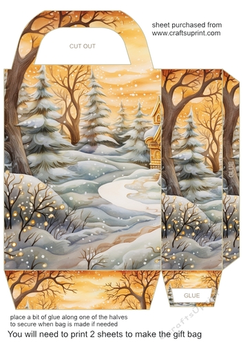 Gold Christmas themed gift bag 10