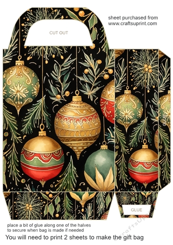 Gold Christmas themed gift bag 12