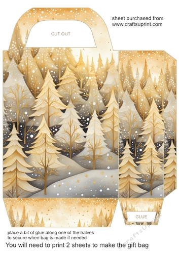 Gold Christmas themed gift bag 13