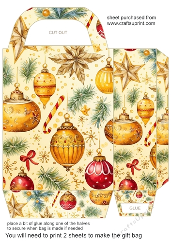 Gold Christmas themed gift bag 15