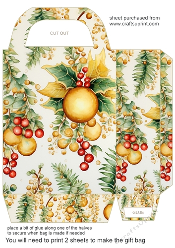 Gold Christmas themed gift bag 16