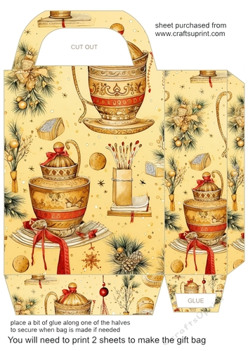 Gold Christmas themed gift bag 17