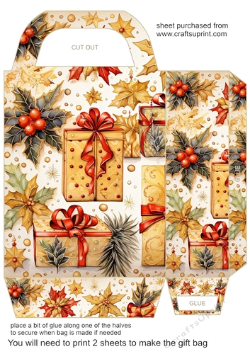 Gold Christmas themed gift bag 18