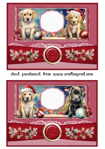 2 Red 5x7 Christmas pups card fronts 1