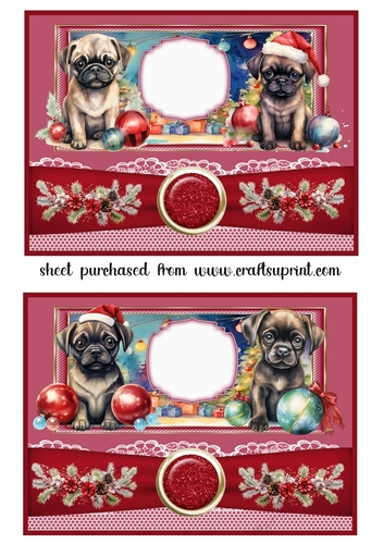 2 Red 5x7 Christmas pups card fronts 2
