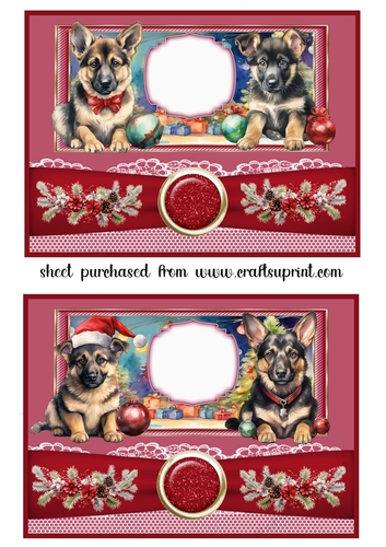 2 Red 5x7 Christmas pups card fronts 3