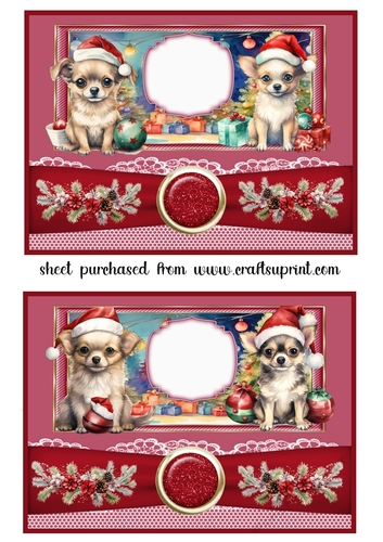 2 Red 5x7 Christmas pups card fronts 4
