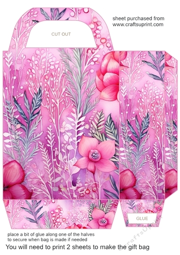 Pink boho Christmas gift bag 1