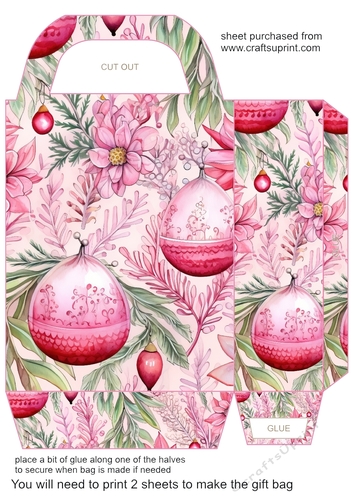 Pink boho Christmas gift bag 2