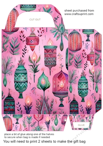 Pink boho Christmas gift bag 3