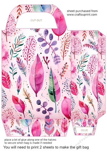 Pink boho Christmas gift bag 4
