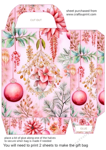 Pink boho Christmas gift bag 5