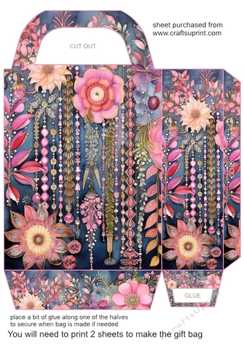 Pink boho Christmas gift bag 6