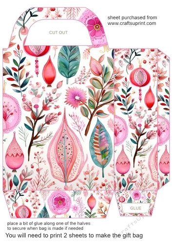 Pink boho Christmas gift bag 7