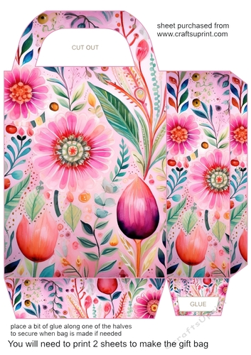 Pink boho Christmas gift bag 8