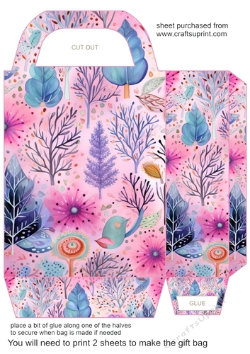 Pink boho Christmas gift bag 9