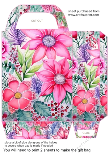 Pink boho Christmas gift bag 10