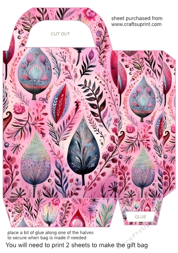 Pink boho Christmas gift bag 11
