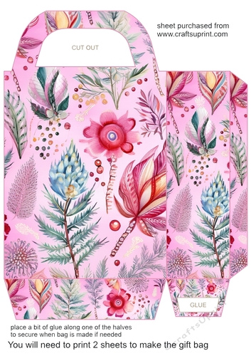 Pink boho Christmas gift bag 13