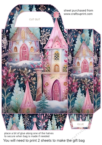 Pink boho Christmas gift bag 14