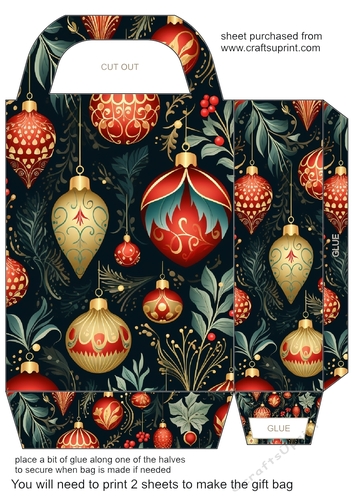 Traditional themed Christmas gift bag 1