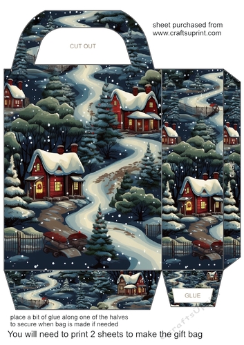 Traditional themed Christmas gift bag 2