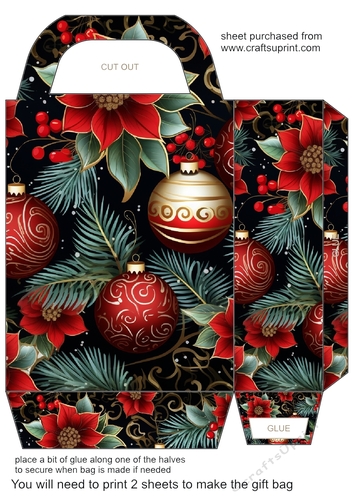 Traditional themed Christmas gift bag 4