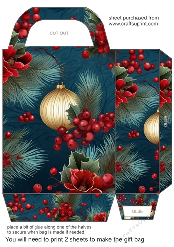 Traditional themed Christmas gift bag 6