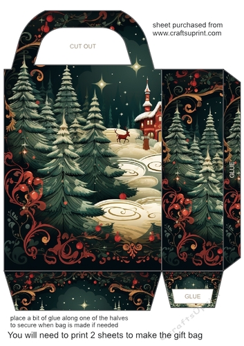 Traditional themed Christmas gift bag 10