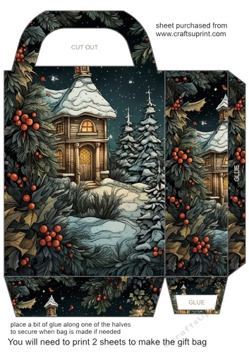 Traditional themed Christmas gift bag 12