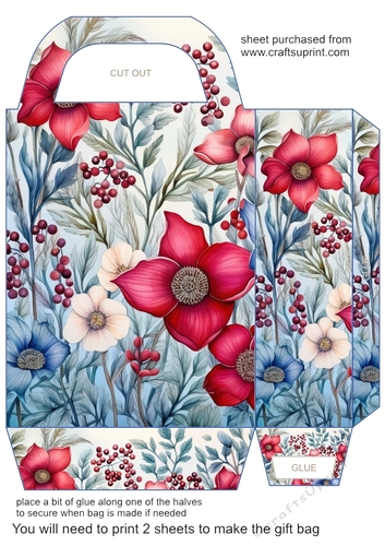 Christmas wild flowers gift bag 1