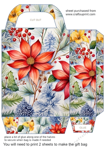 Christmas wild flowers gift bag 3